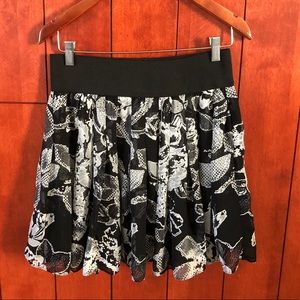 Black and White Patterned Skirt